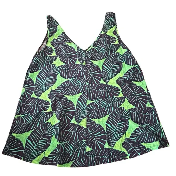 Lilly Pulitzer Under the Palms Gigi Tank Top Navy Lime Tropical Woman SZ XL EUC - Picture 8 of 10